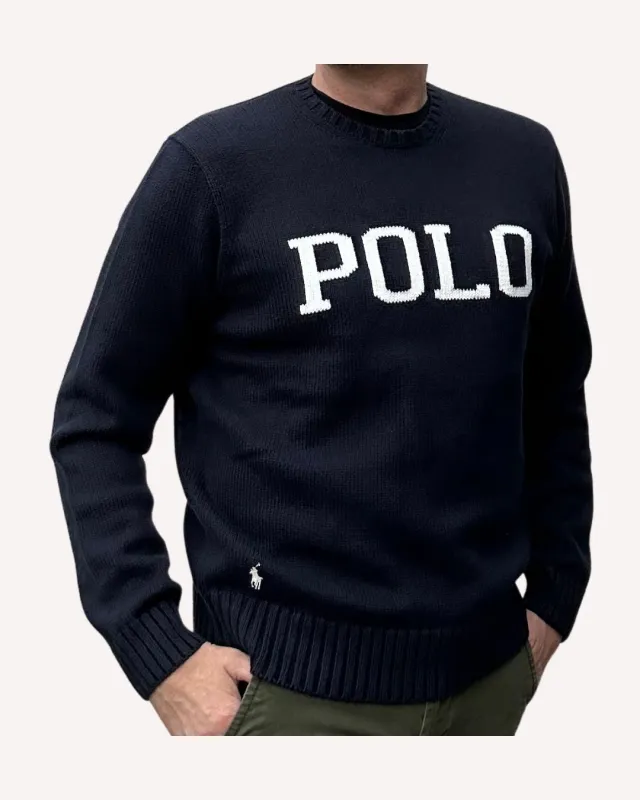 Polo Ralph BIG FIT LOGO JUMPER - Navy sold by Modish