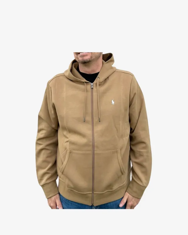 Hættetrøje m. lynlås - Khaki sold by Modish