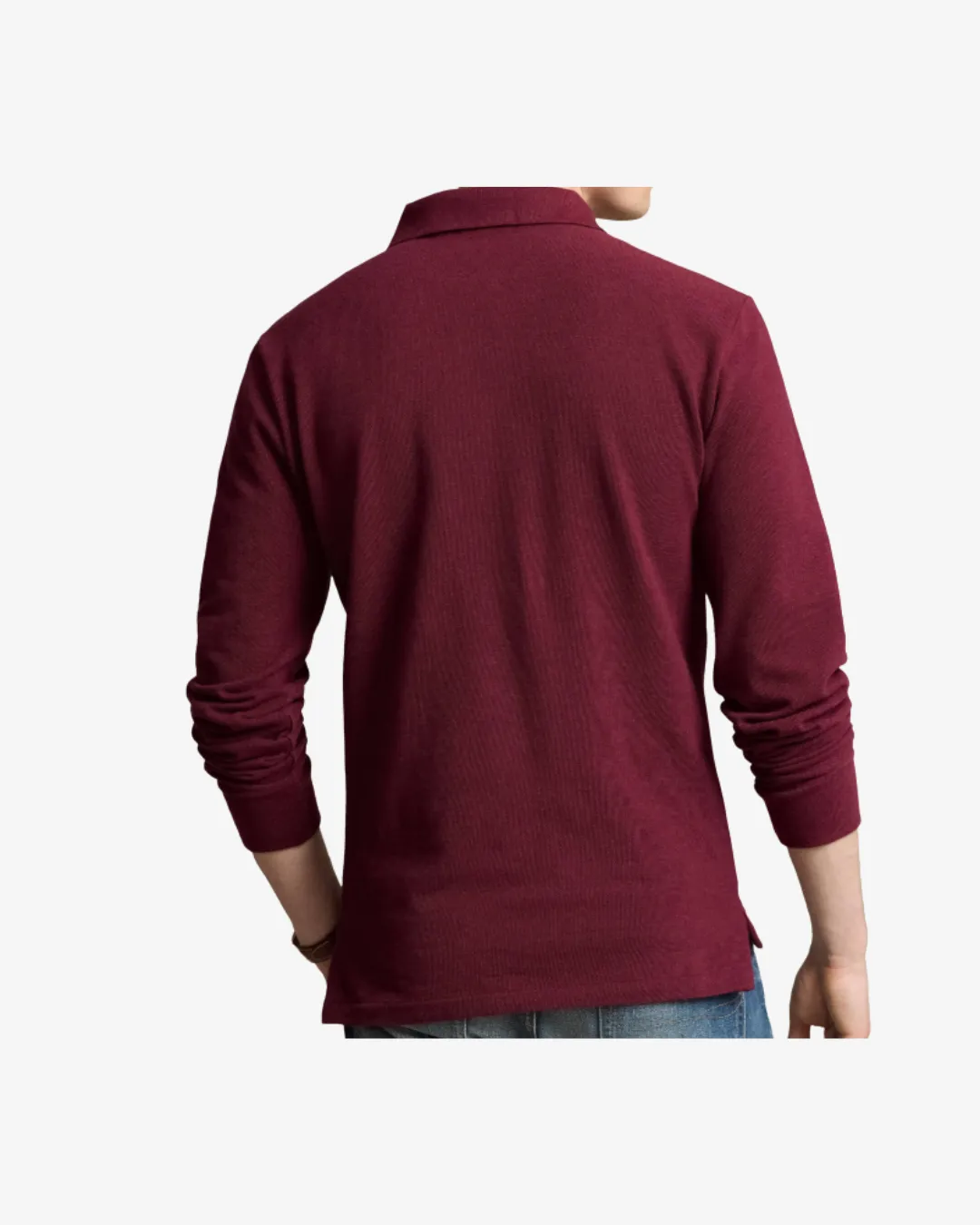 Langærmet custom slim fit polo - Bordeaux sold by Modish product image thumbnail 2