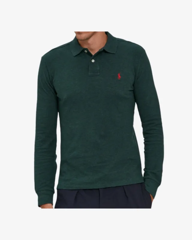 Langærmet Polo - Scotch pine Heather sold by Modish