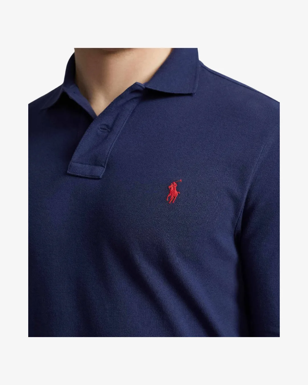 Langærmet slim fit polo - Navy sold by Modish product image thumbnail 2