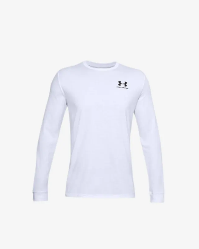 UA Sportstyle Left Chest Langærmet T-Shirt - Hvid sold by Modish