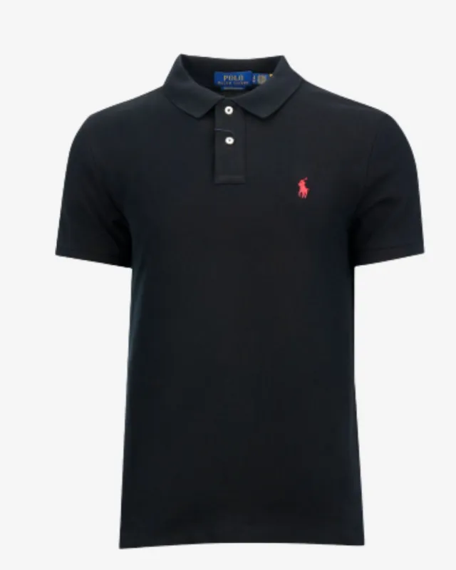 Slim Fit Mesh Polo - Sort made by Ralph Lauren