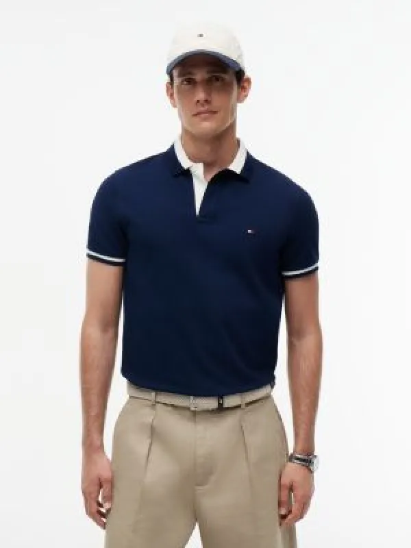 Regular Fit Polo med Kontrastkrave - Blå made by Tommy Hilfiger