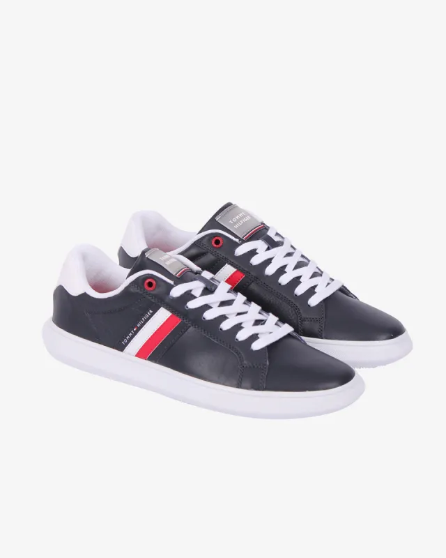 Læder cupsole sneakers - Navy sold by Modish