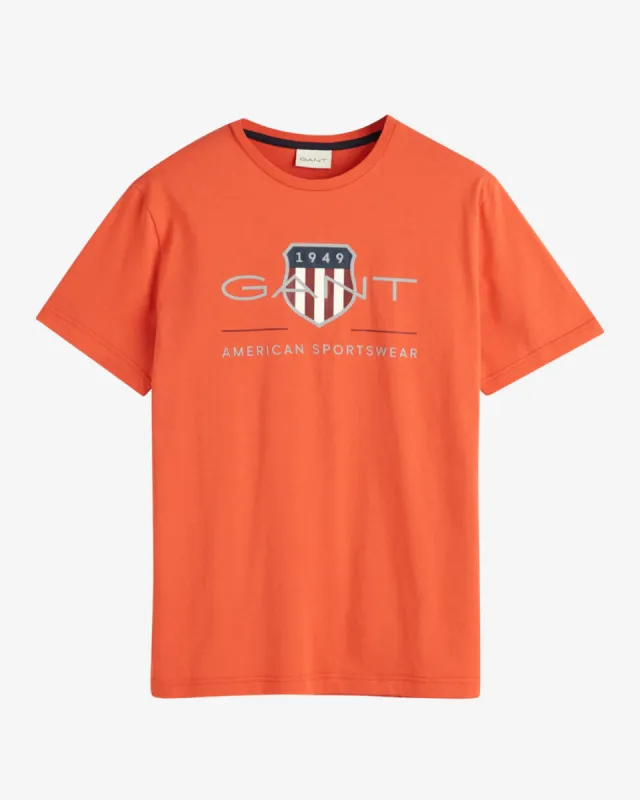 Reg archive shield t-shirt - Orange sold by Modish