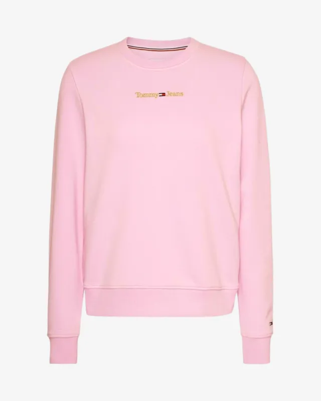 Guld logo dame sweatshirt - Lyserød made by Tommy Hilfiger