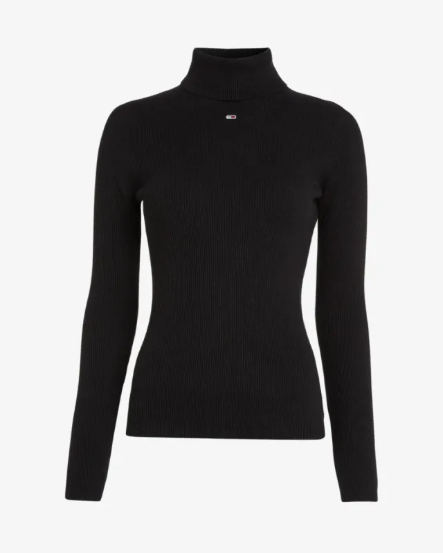 Essential dame rullekrave - Sort made by Tommy Hilfiger