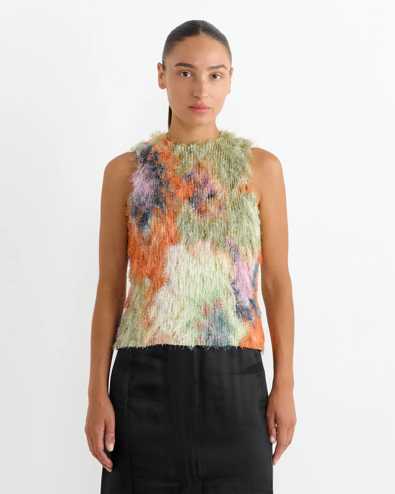 Thelma Pleated Furry Top in Gundula sold by Mohawk General Store