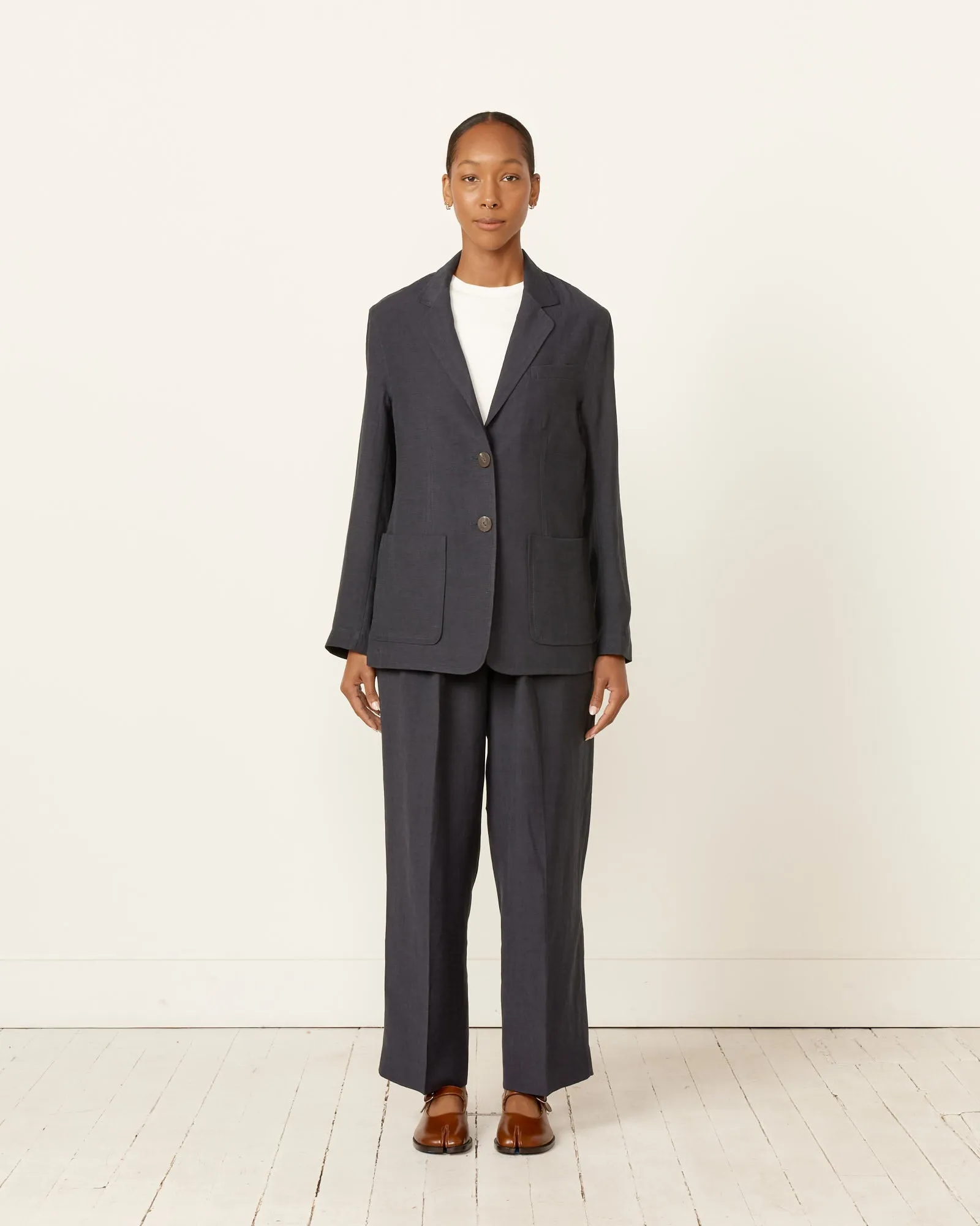 Linen Blend Wide Leg Pants in Navy sold by Mohawk General Store product image thumbnail 2