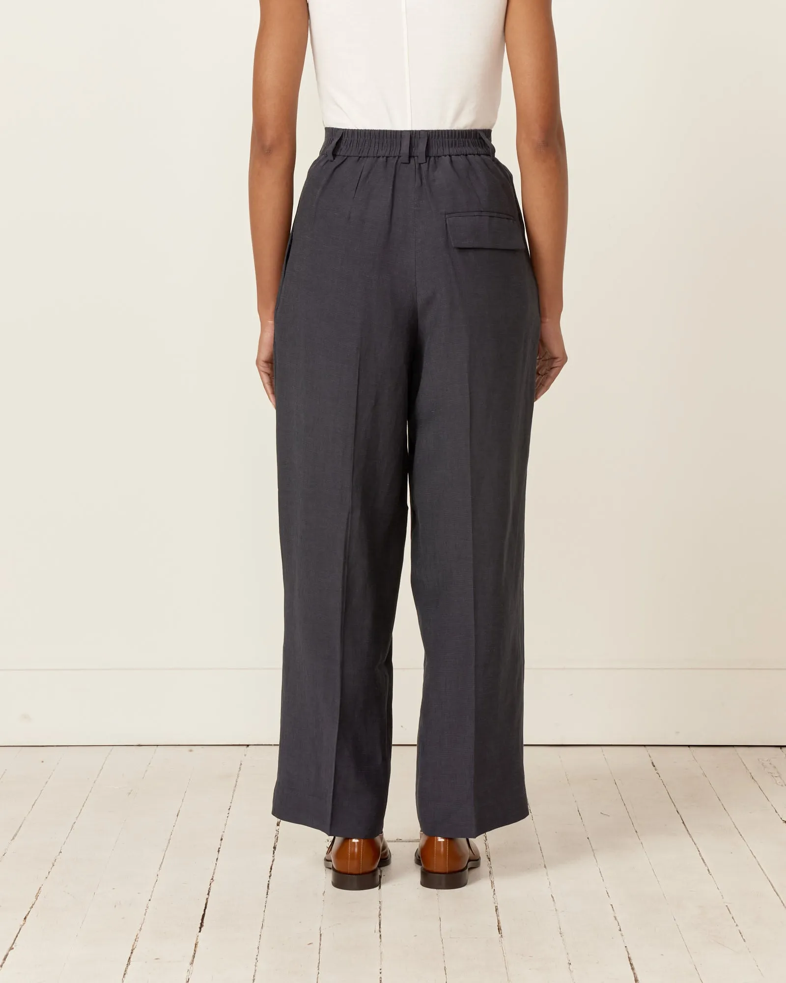 Linen Blend Wide Leg Pants in Navy sold by Mohawk General Store product image thumbnail 5