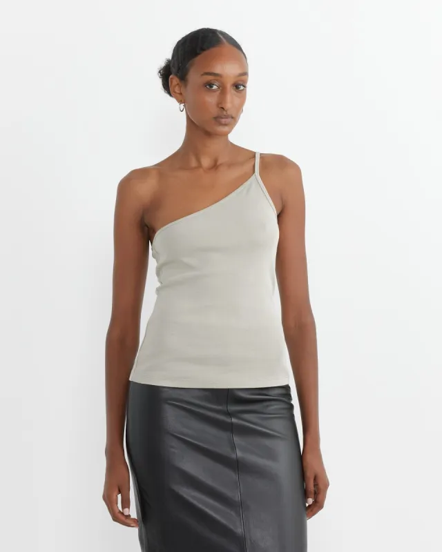 One Shoulder Tank in Moss Grey sold by Mohawk General Store