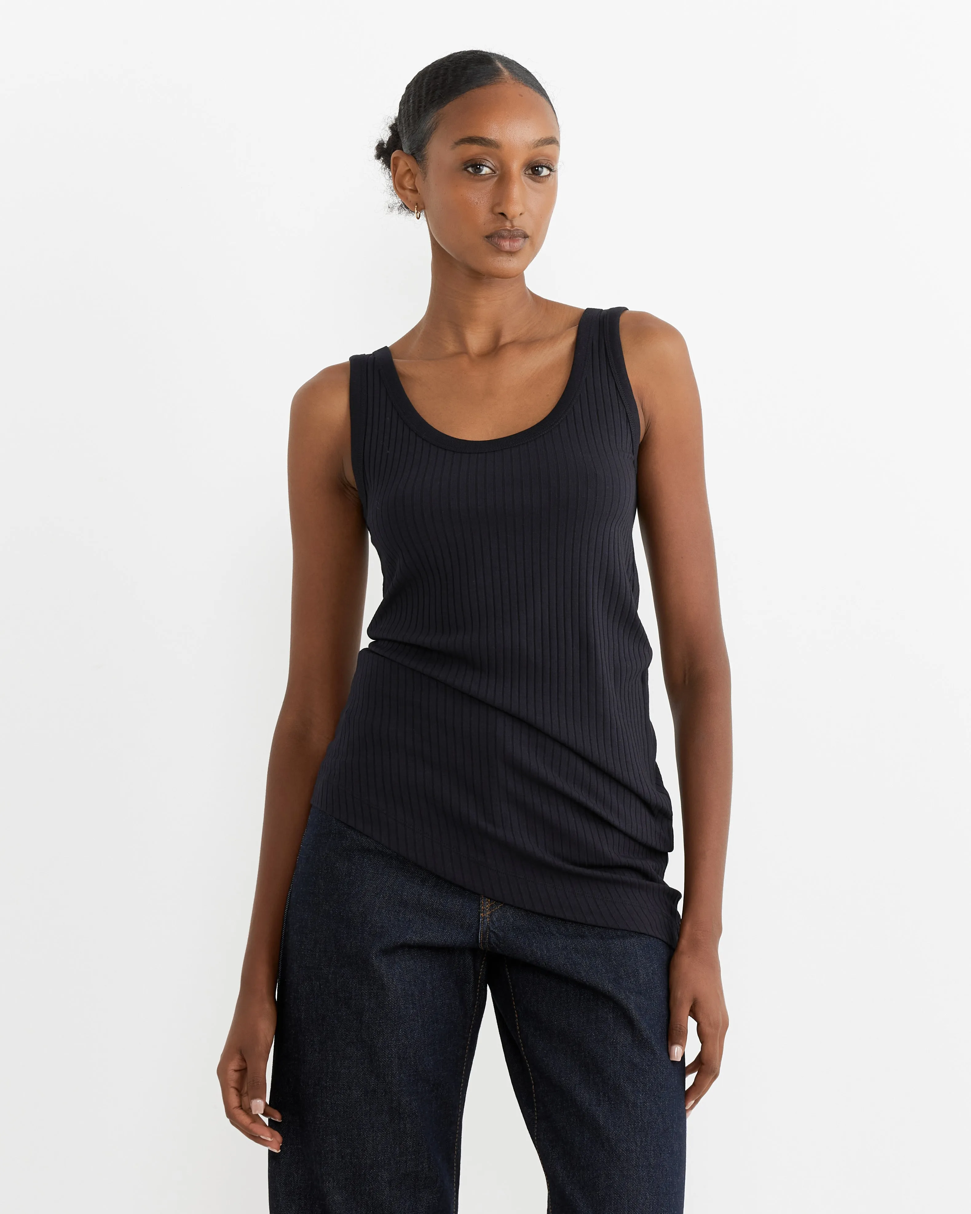 Asymmetrical Tank Top in Navy sold by Mohawk General Store