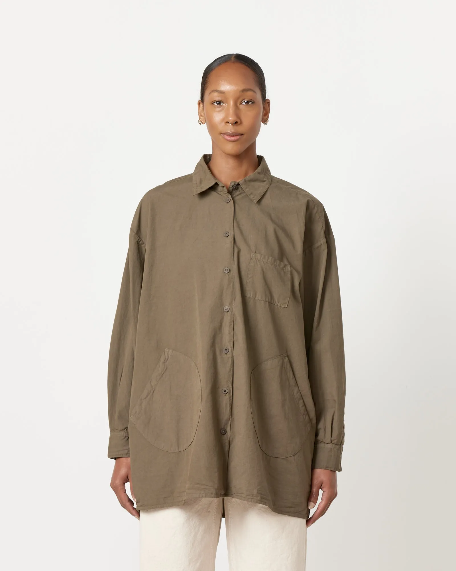 The Okuda Shirt in Mushroom sold by Mohawk General Store