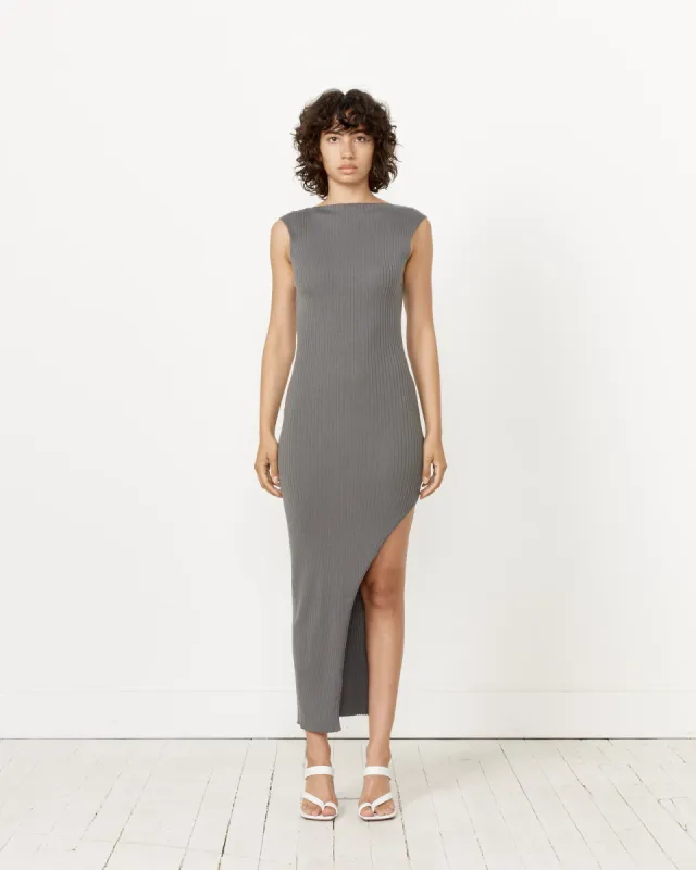 Cut Away Knit Dress in Stone Grey sold by Mohawk General Store
