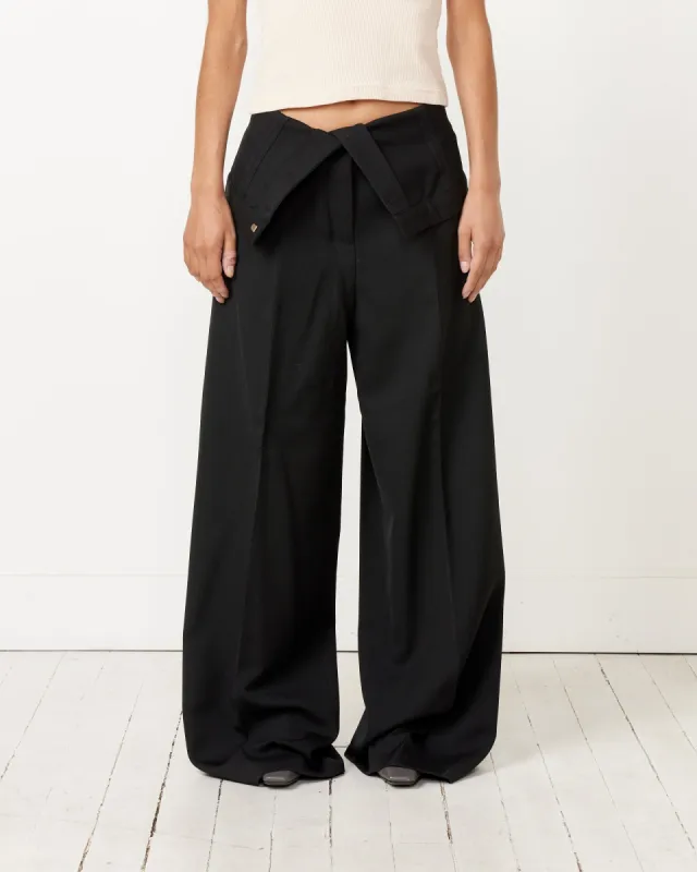 Tailored Wool Blend Trousers in Black sold by Mohawk General Store