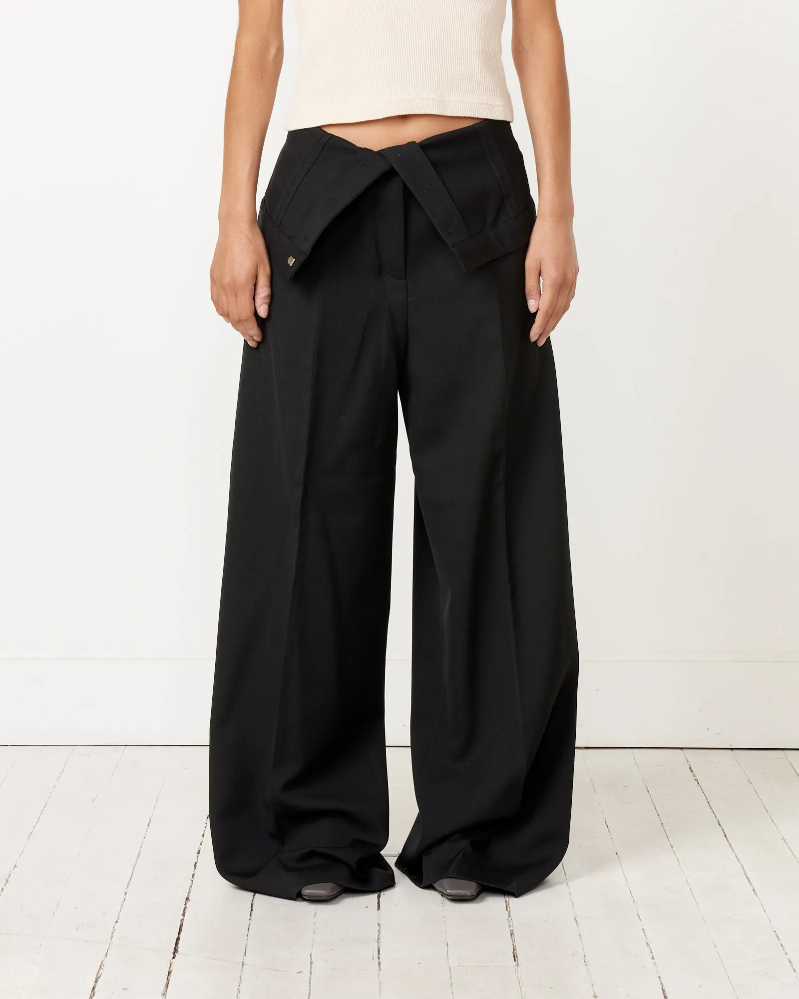 Tailored Wool Blend Trousers in Black sold by Mohawk General Store
