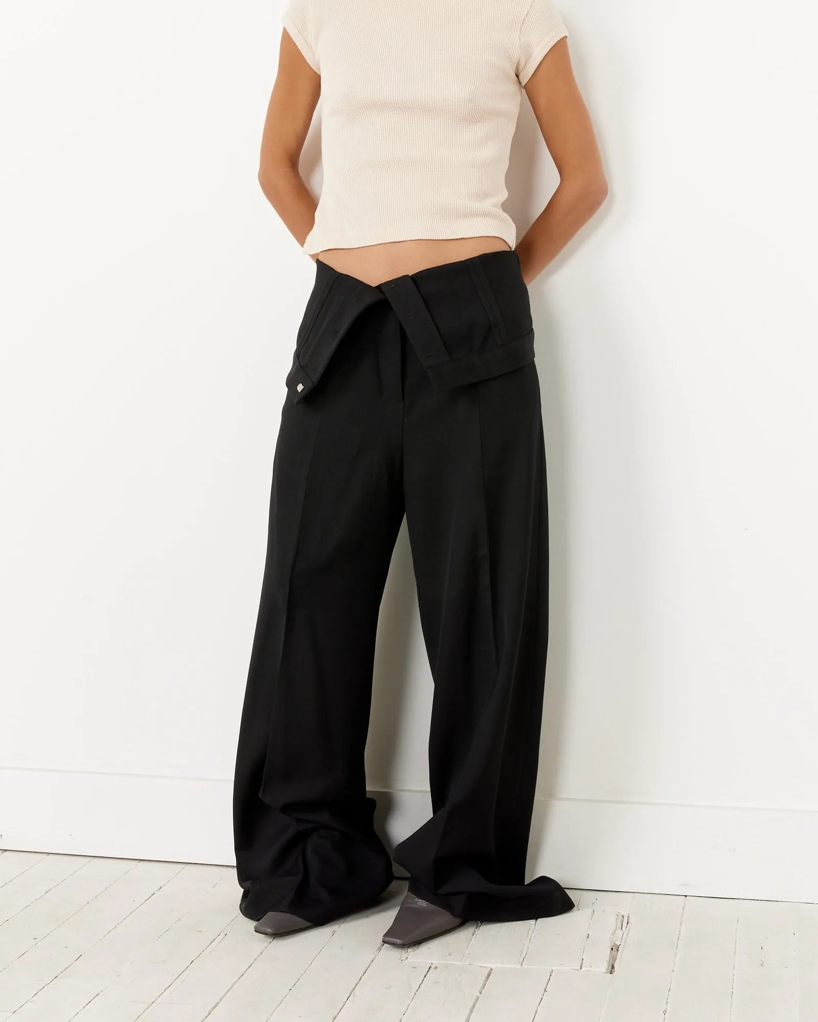 Tailored Wool Blend Trousers in Black sold by Mohawk General Store product image thumbnail 3