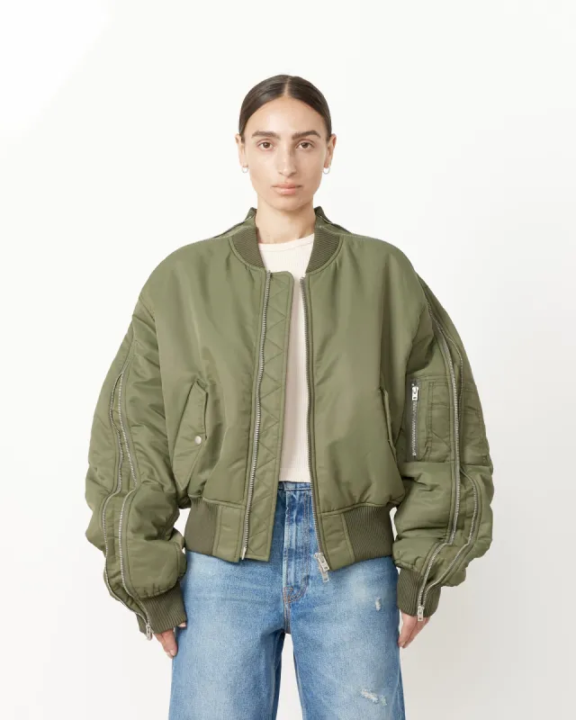 Zipped Bomber Jacket in Hunter Green sold by Mohawk General Store