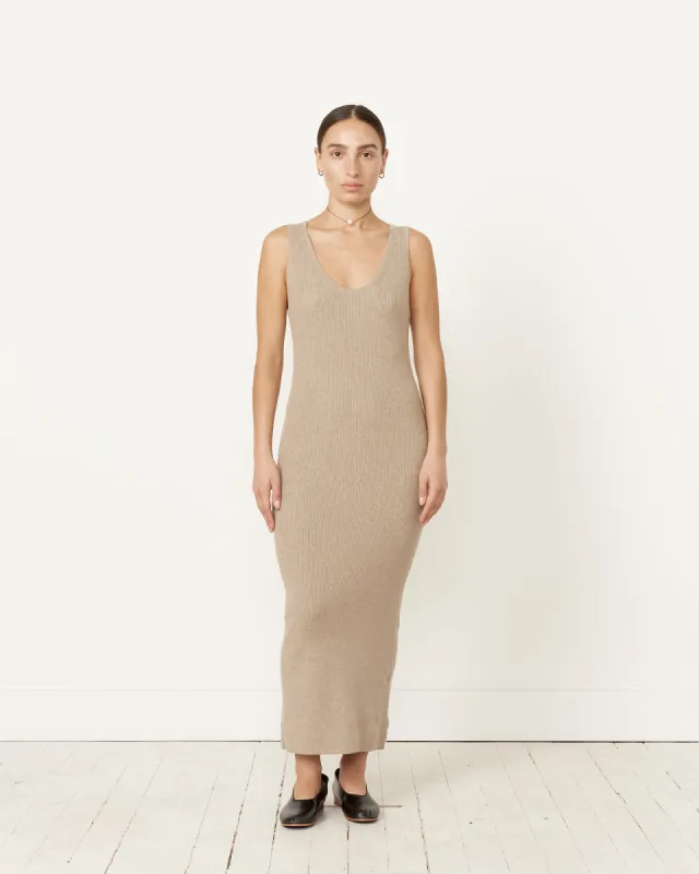 Rib Tank Dress in Stone Melange sold by Mohawk General Store