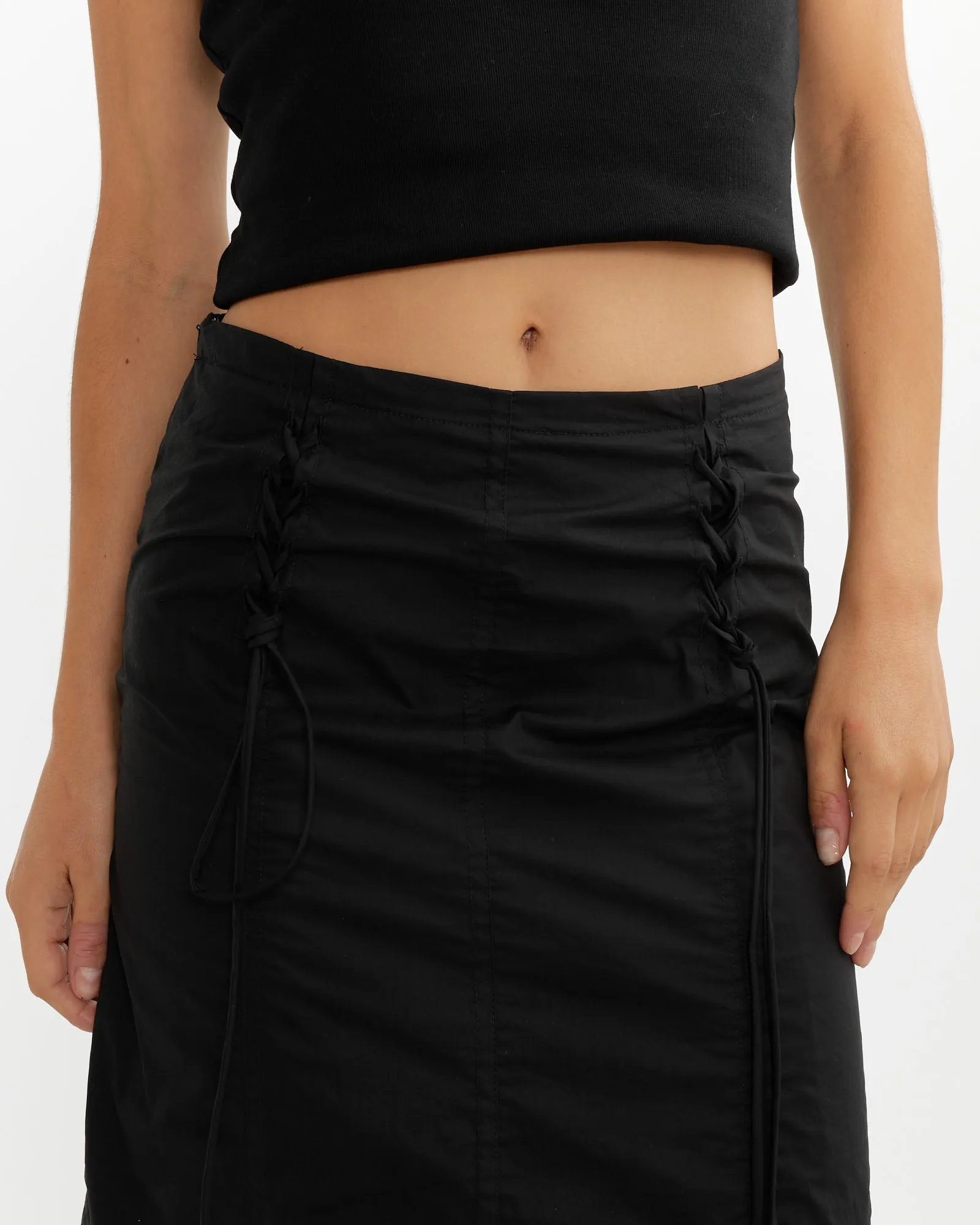 Double Lace Up Skirt in Black sold by Mohawk General Store product image thumbnail 2