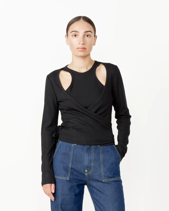 Rib Jersey Blouse in Black sold by Mohawk General Store