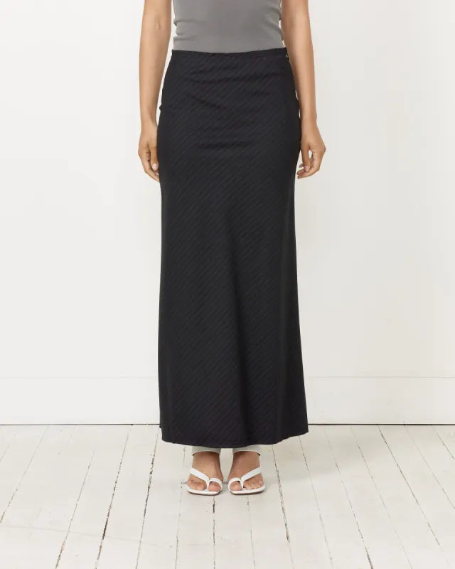 Pinstripe Maxi Skirt in Black sold by Mohawk General Store