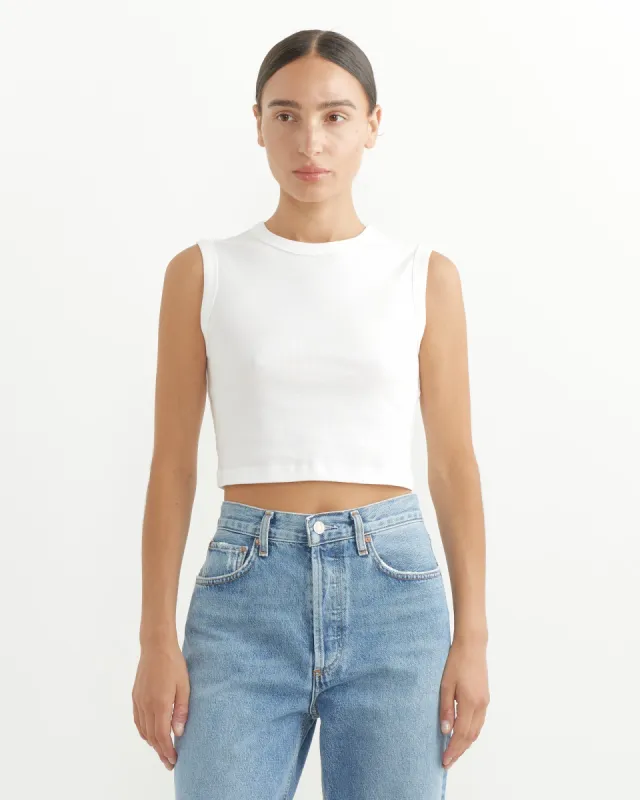 Esme Crop Tank in White sold by Mohawk General Store