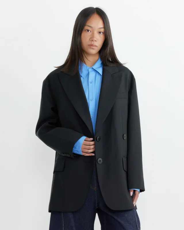 Tropical Wool Liam Blazer in Black sold by Mohawk General Store