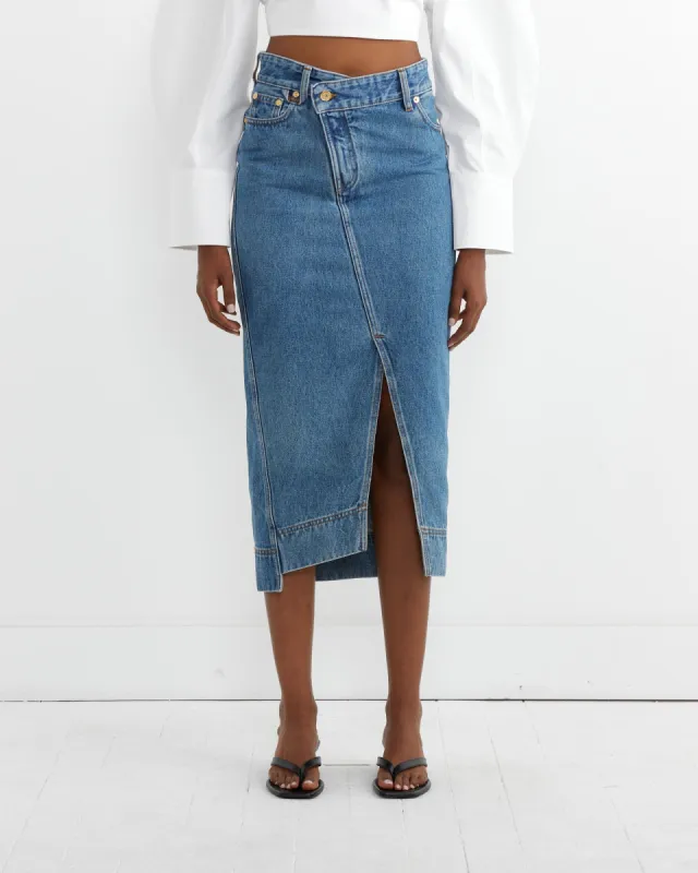La Jupe De-Nimes Skirt in Blue/Tabac made by Jacquemus