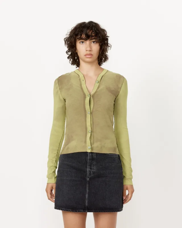 Button-Up Cardigan in Lime Green made by Mohawk General Store