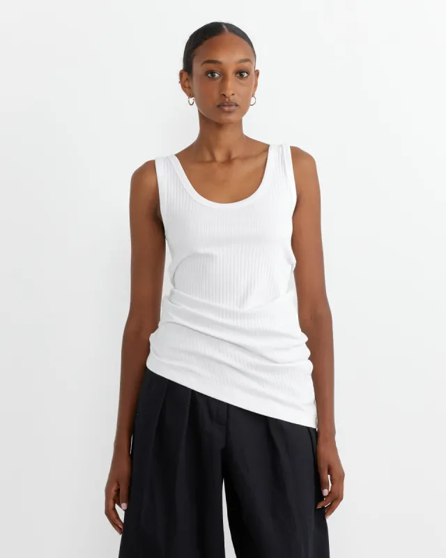 Asymmetrical Tank Top in White sold by Mohawk General Store