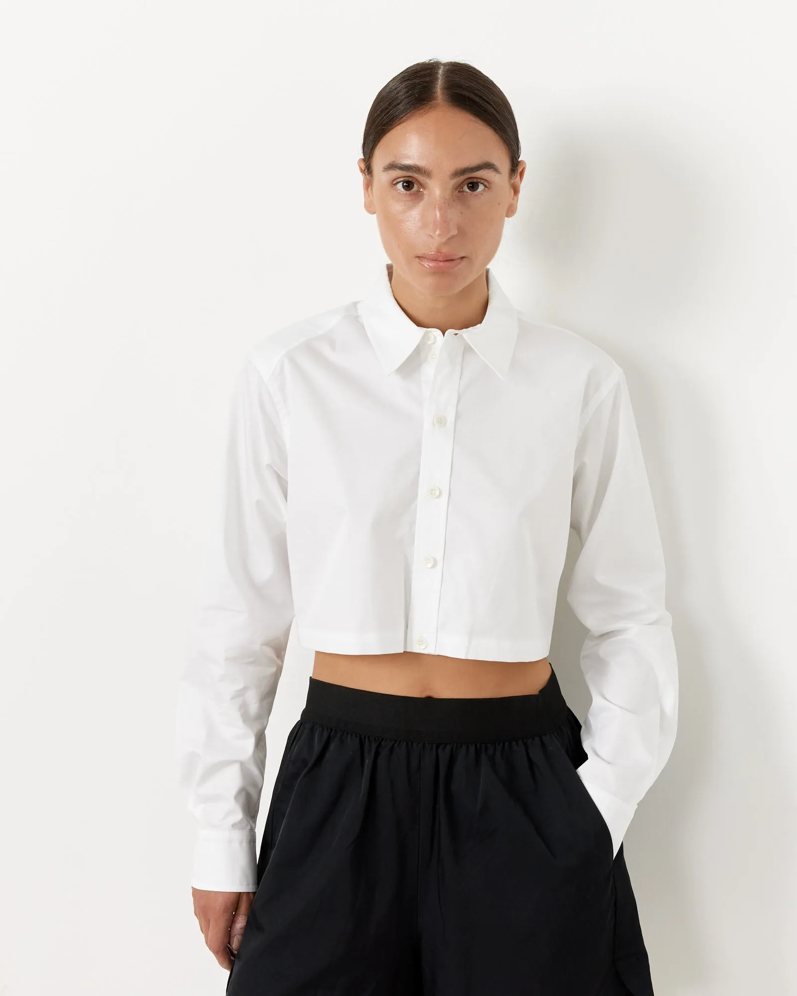 Eco Poplin Cropped Shirt in White sold by Mohawk General Store product image thumbnail 4
