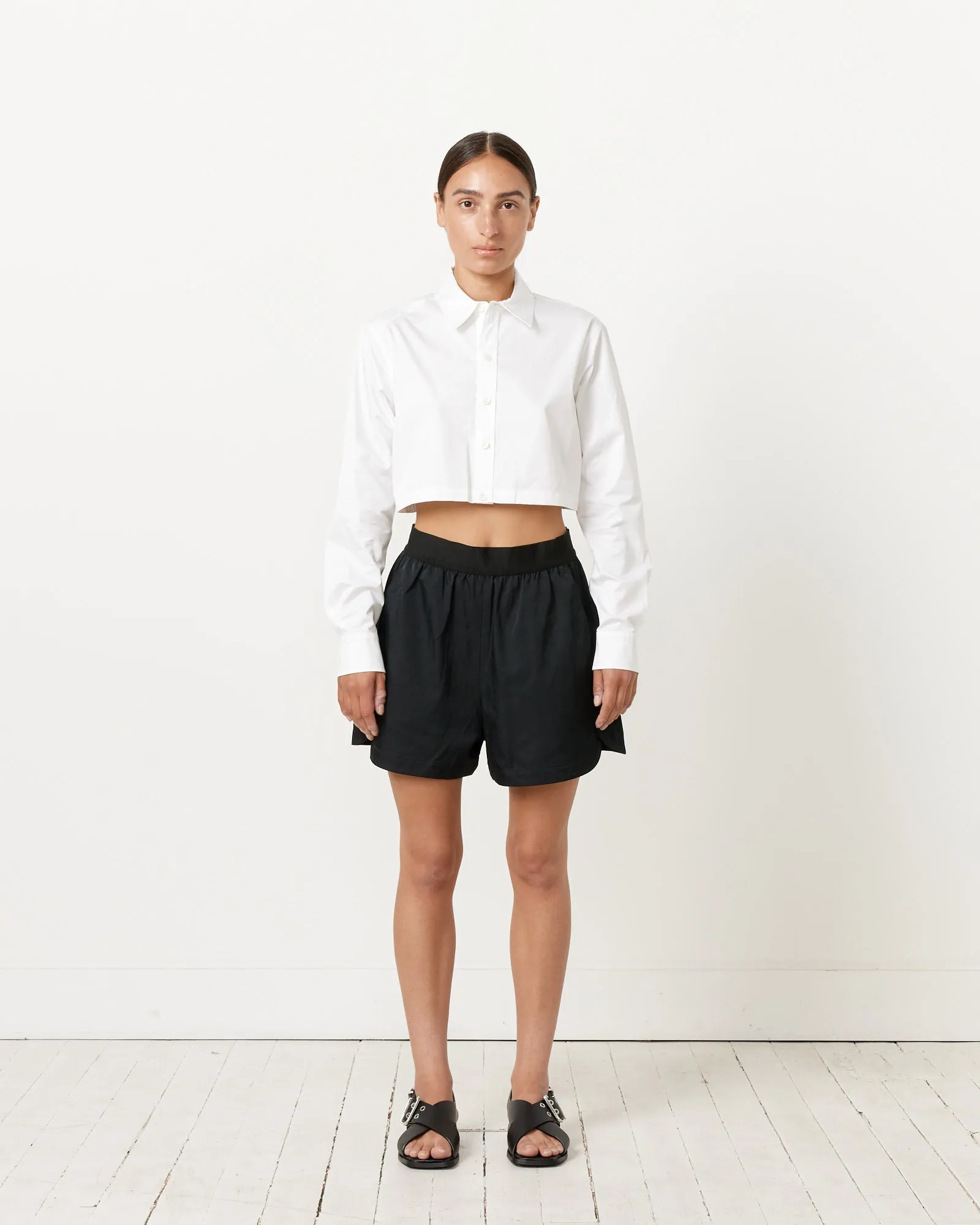 Eco Poplin Cropped Shirt in White sold by Mohawk General Store product image thumbnail 2