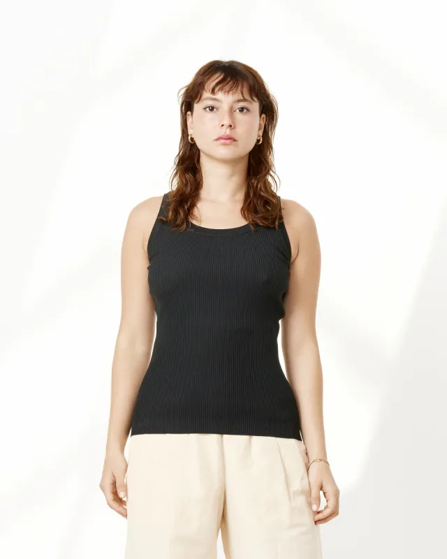 Giza High Gauge Rib Tank in Black sold by Mohawk General Store