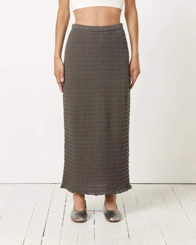 Smocked Skirt in Coal made by Lauren Manoogian