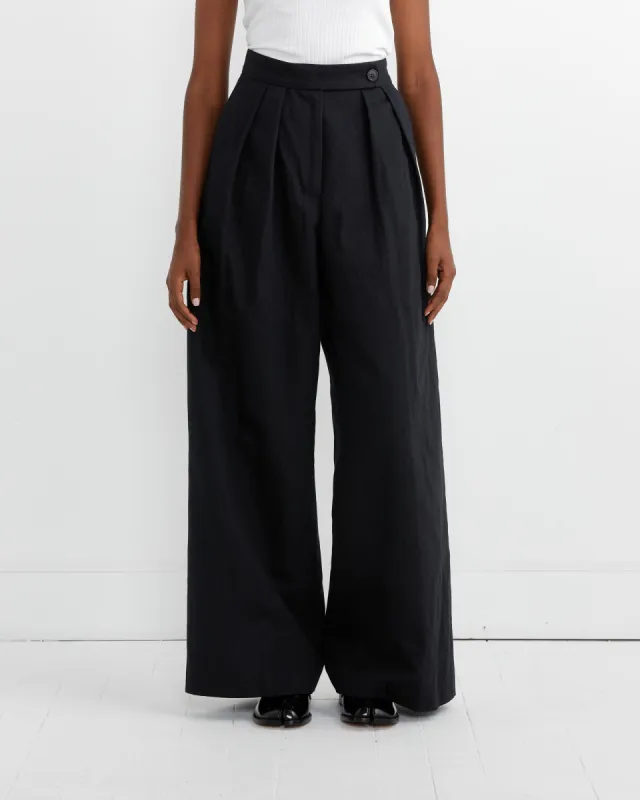 Pleated Wide-Leg Pants in Black sold by Mohawk General Store