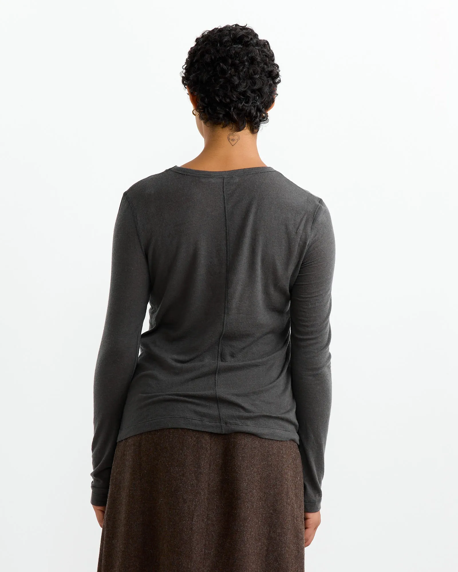 Wool Tencel Crewneck Top in Charcoal sold by Mohawk General Store product image thumbnail 2