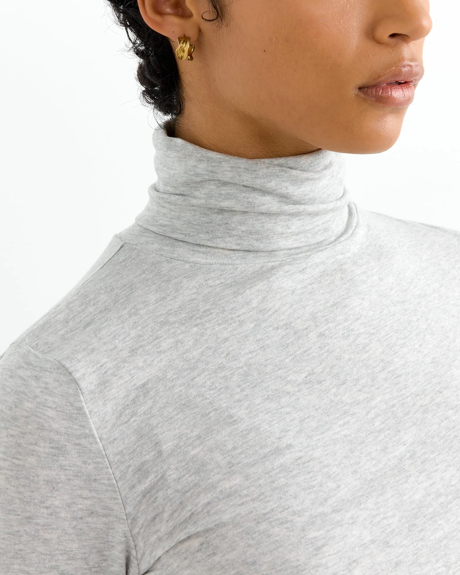 Roll Neck Jersey Top in Heather Grey sold by Mohawk General Store product image thumbnail 3