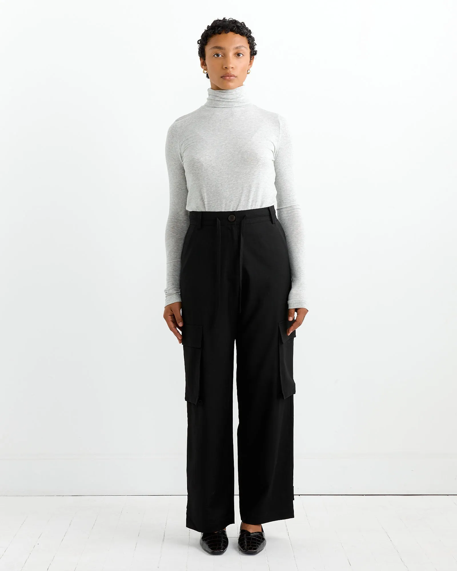 Roll Neck Jersey Top in Heather Grey sold by Mohawk General Store product image thumbnail 2