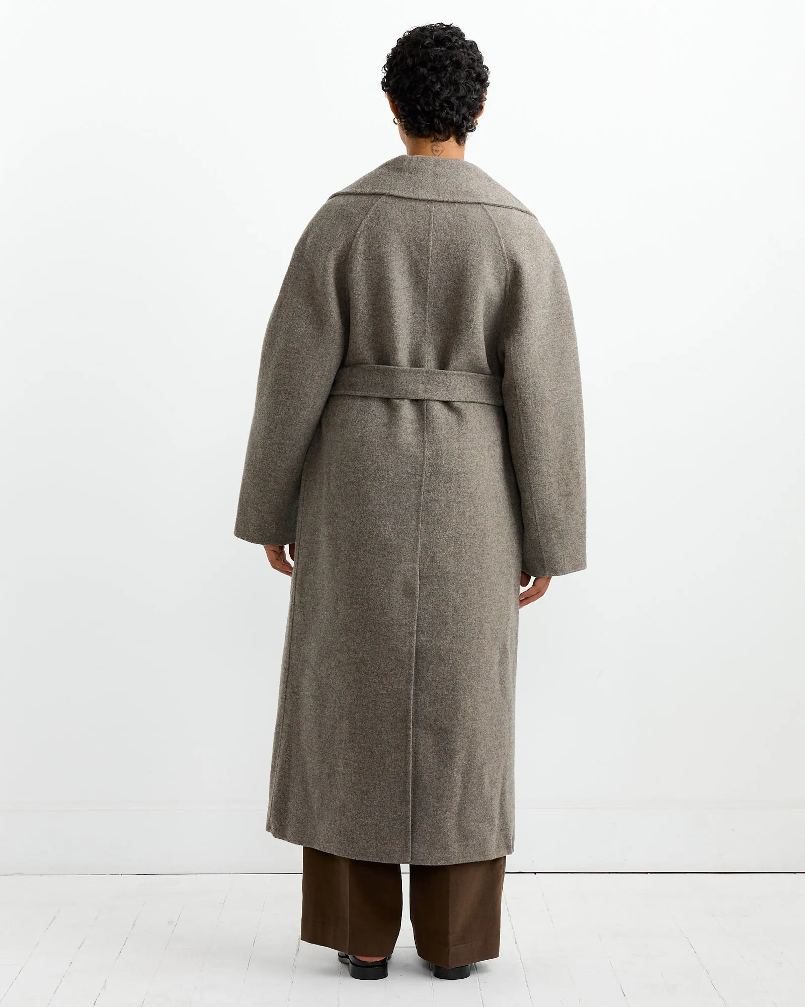 Long Wool Coat in Khaki Grey sold by Mohawk General Store product image thumbnail 2