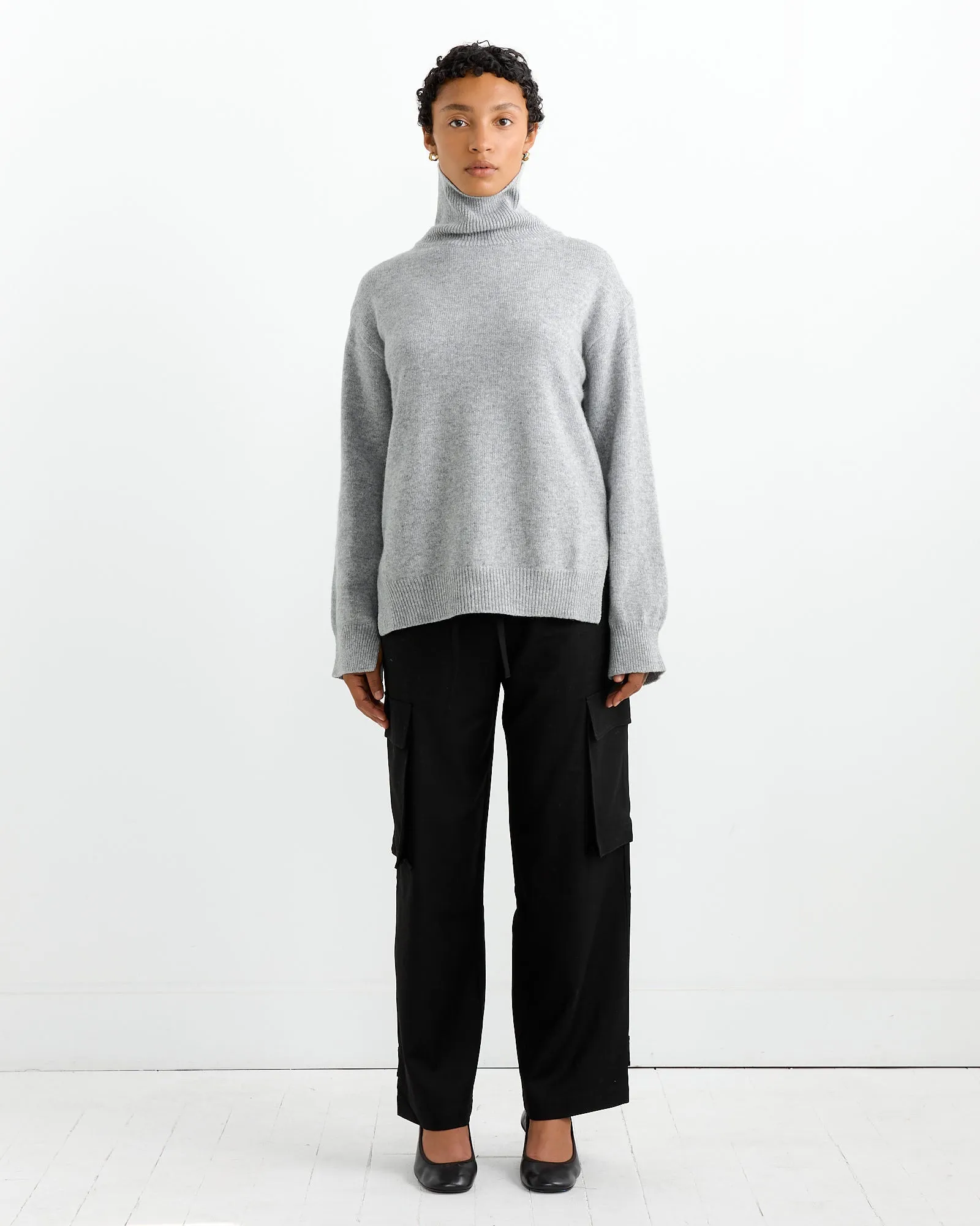 Cashmere Blend High Neck Turtleneck Knit in Grey sold by Mohawk General Store product image thumbnail 3