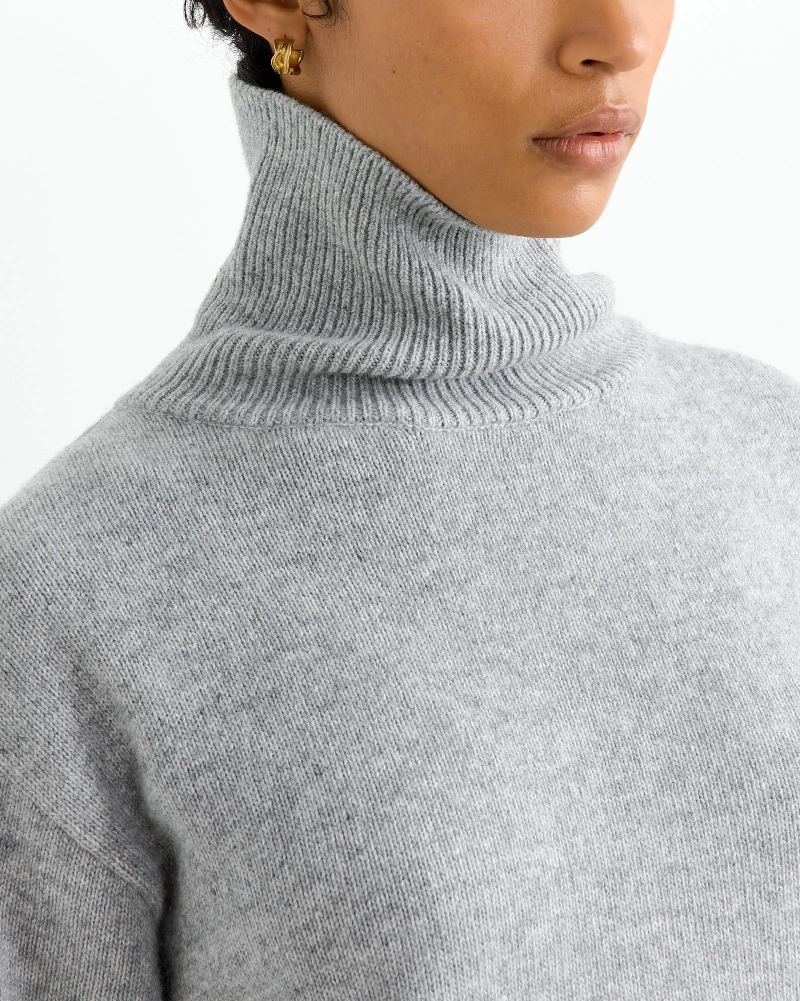 Cashmere Blend High Neck Turtleneck Knit in Grey sold by Mohawk General Store product image thumbnail 4
