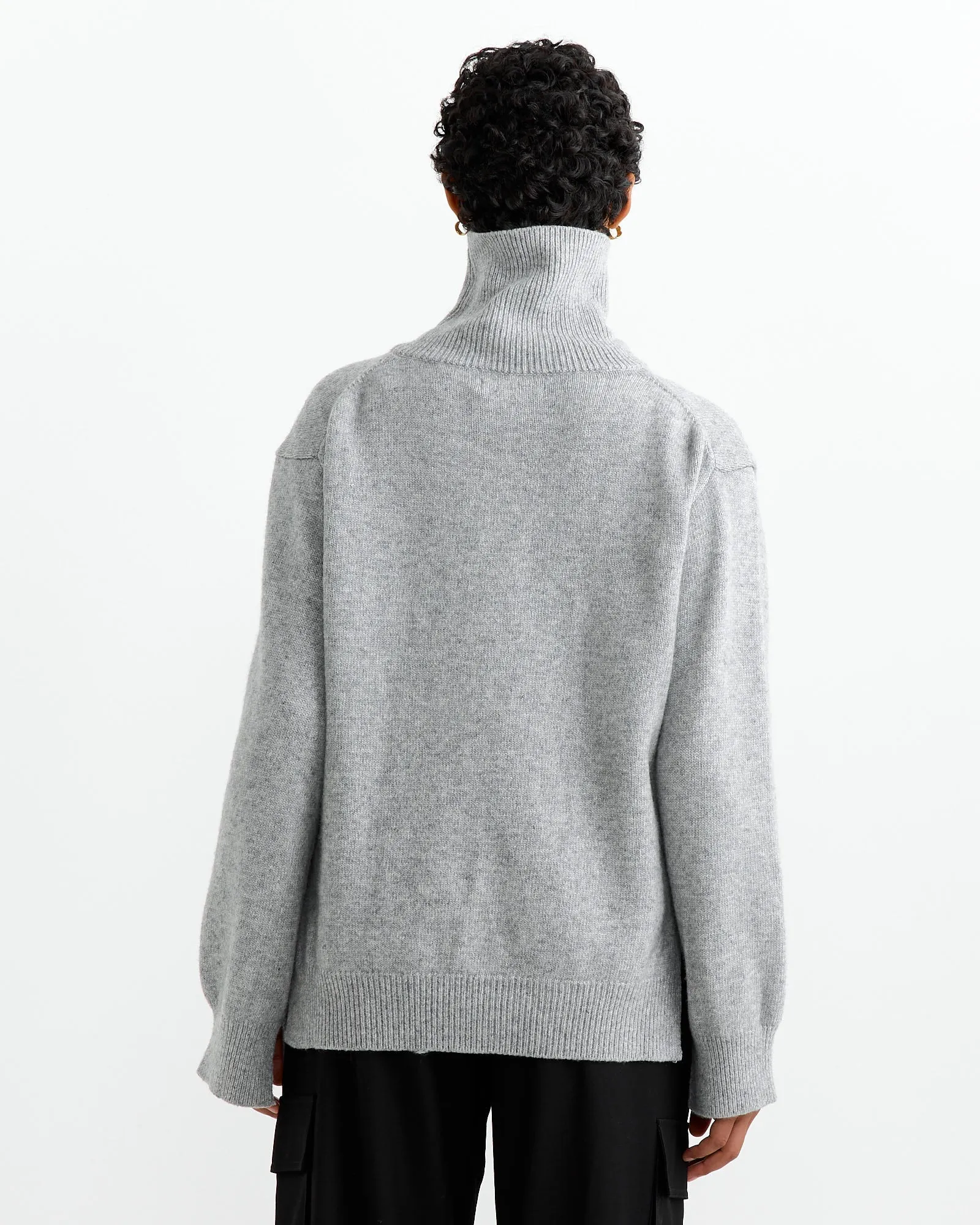 Cashmere Blend High Neck Turtleneck Knit in Grey sold by Mohawk General Store product image thumbnail 2