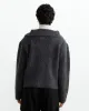 Spread Collar Boucle Cardigan in Charcoal sold by Mohawk General Store