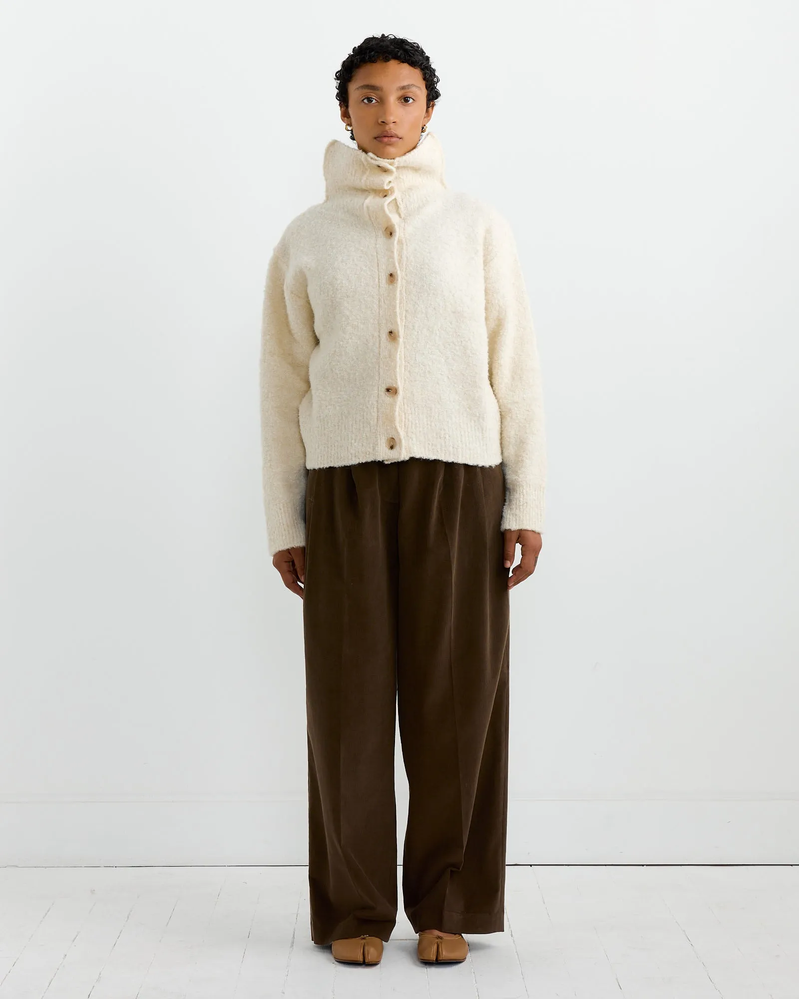 Spread Collar Boucle Cardigan in Cream sold by Mohawk General Store product image thumbnail 3