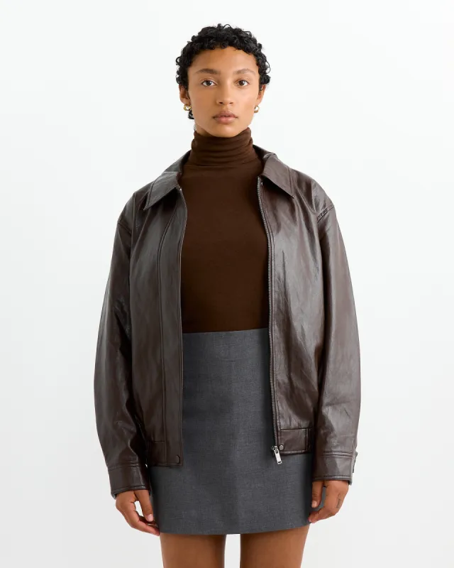Vegan Leather Blouson in Brow sold by Mohawk General Store