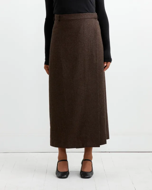 Wool Blend Maxi Wrap Skirt in Brown sold by Mohawk General Store