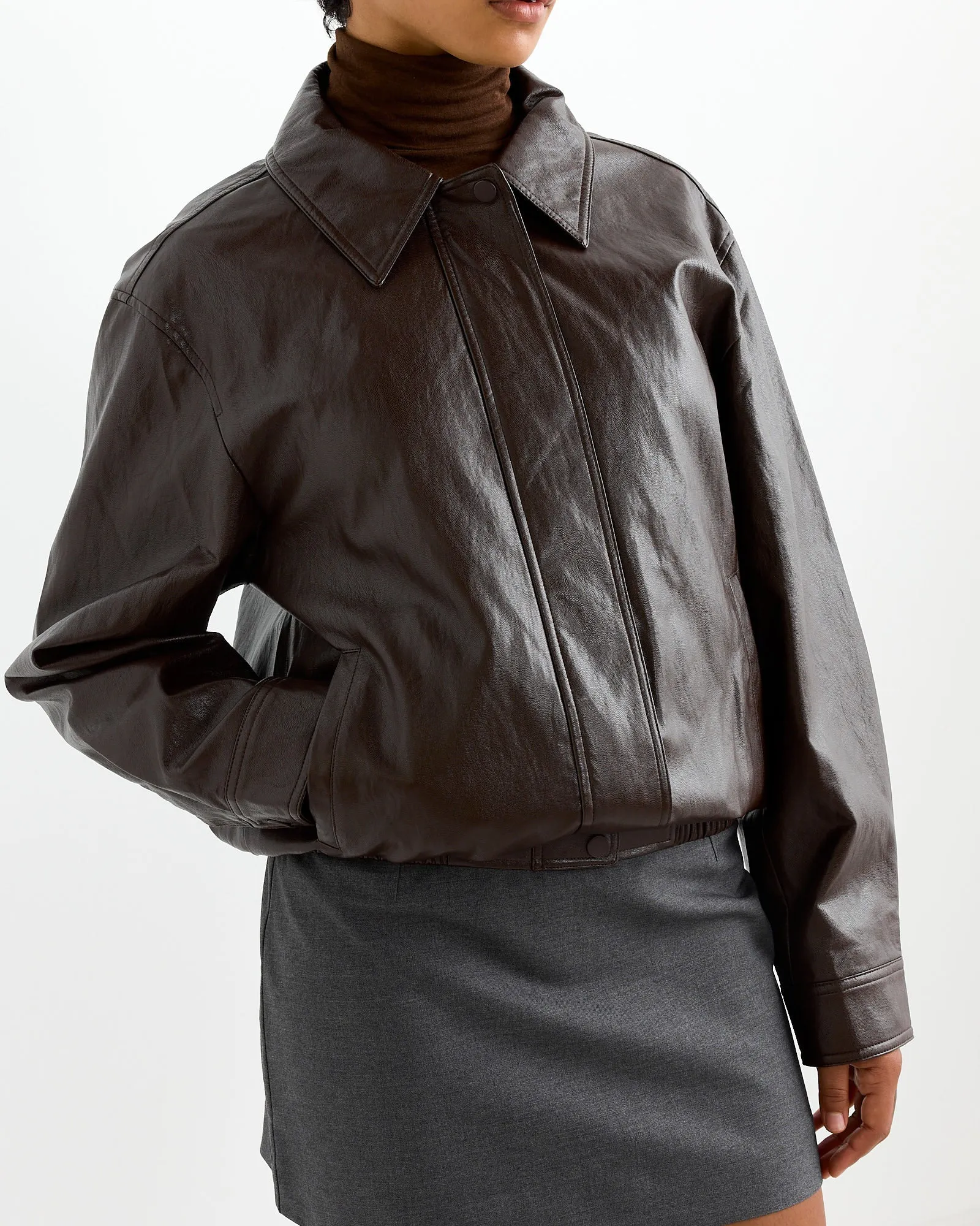 Vegan Leather Blouson in Brown sold by Mohawk General Store product image thumbnail 5