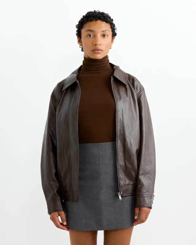 Vegan Leather Blouson in Brown sold by Mohawk General Store